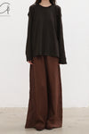BASERANGE France Organic Cotton Loose Long Sleeve Off Shoulder T-shirt France BAS-TOPIL-RC-SU25-FOVEA
